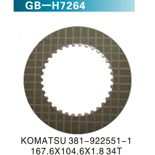 KOMATSU 381-922551-1 167.6X104.6X1.8 34T